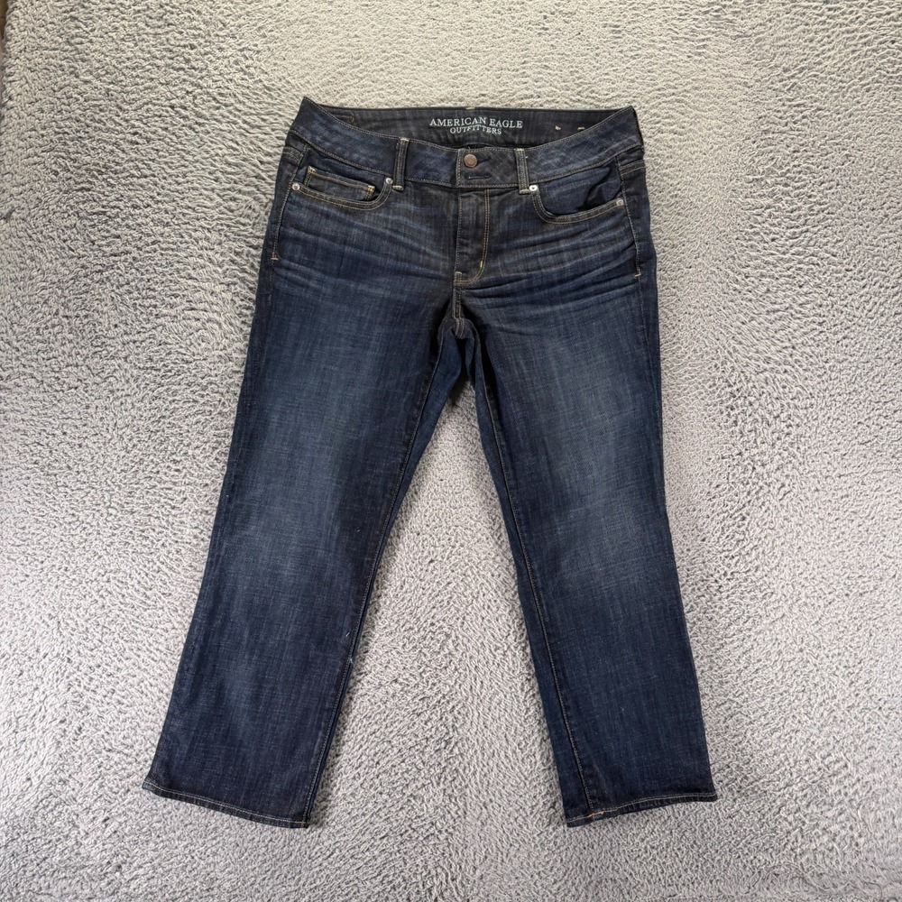 American Eagle Outfitters Jeans Women's 16 Blue Cotton Denim Straight Cropped
